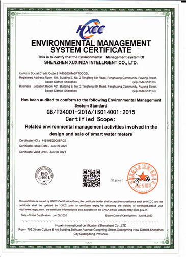 Environmental management system certification - English